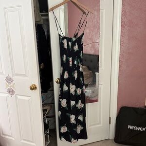 Floral Black Maxi Dress Banana Republic